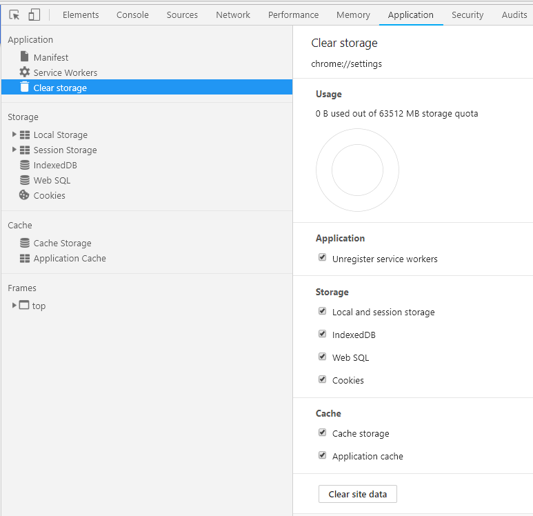 Clearing Storage on Chrome Windows
